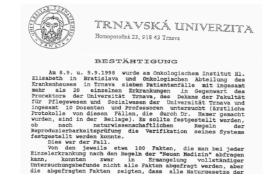 Verificación de la Nueva Medicina en la Universidad de Trnava